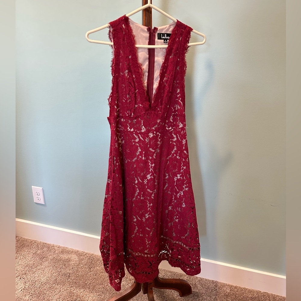 Lulu's Red Lace Dress